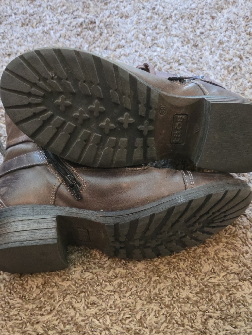 Taos Womens Brown Lace-Up Leather Boots - Picture 5 of 7
